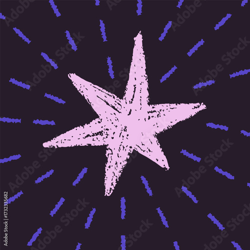 Astrology star, post card design. Space, cosmos postcard with sparkle shining...