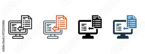 Data Entry multiple icon style vector illustration