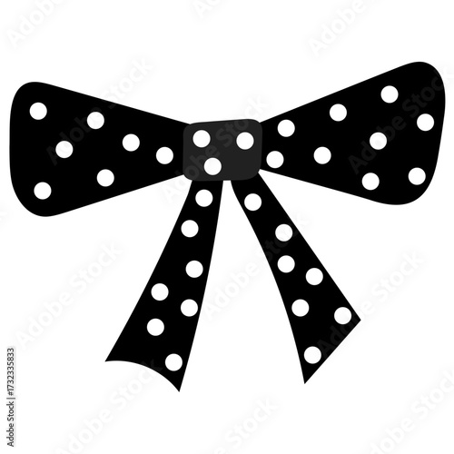 Black Polka Dot Bow