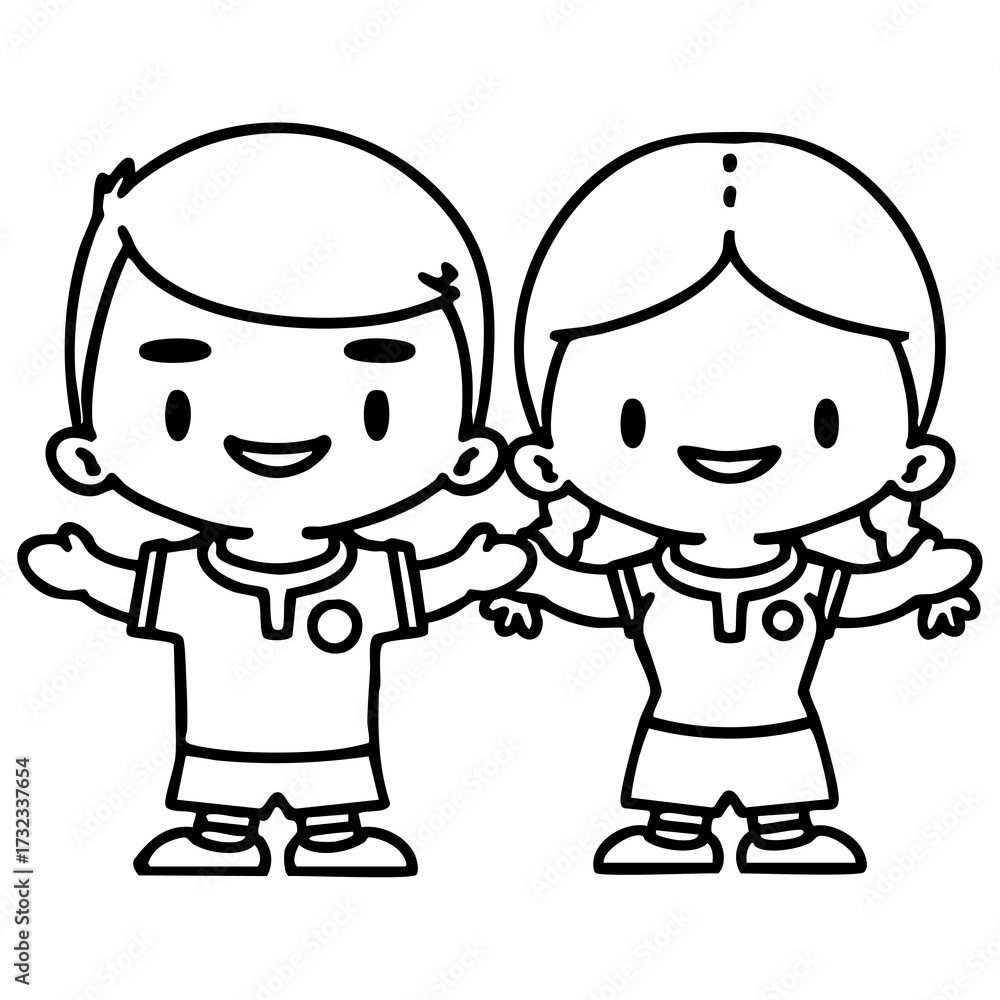 Fototapeta premium male and female Brazil soccer players