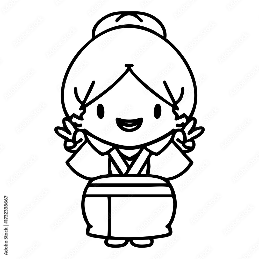 Fototapeta premium happy japanese bride celebrating marriage