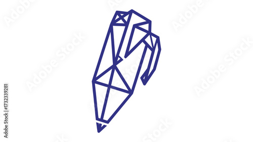 Geometric Pen Design: A minimalist geometric pen design in a striking modern style.
