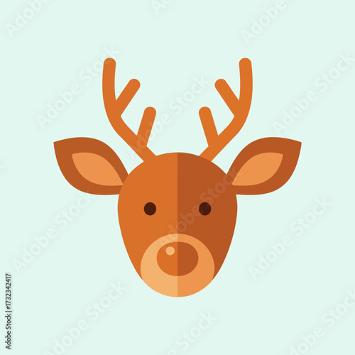 Vector illustration of christmas sublimation vector art of cute cartoon reindeer head with antlers