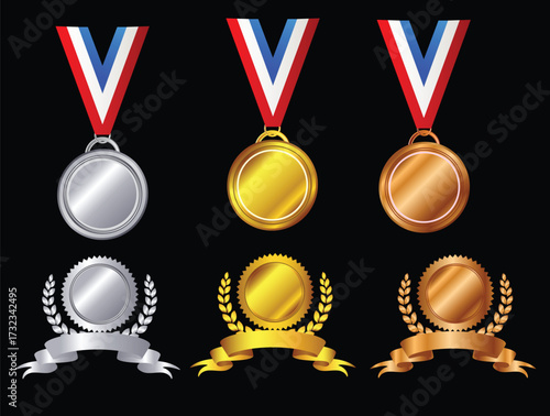 gold silver and bronze medals
