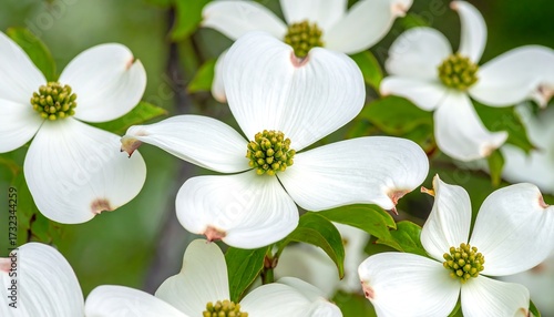 Wallpaper Mural Close-up of white dogwood blossoms Torontodigital.ca