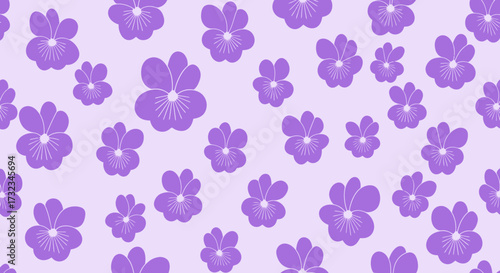 Purple pansy floral pattern