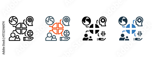 Segmentation multiple icon style vector illustration