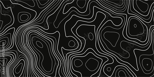 Topographic map background with geographic grid for hiking and mountain sport. luxury topographic wavy pattern and geographic grid map design. paper texture Imitation of a geographical map shade.
