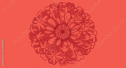 Red-tone floral art
