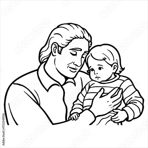 Loving adult comforting baby girl