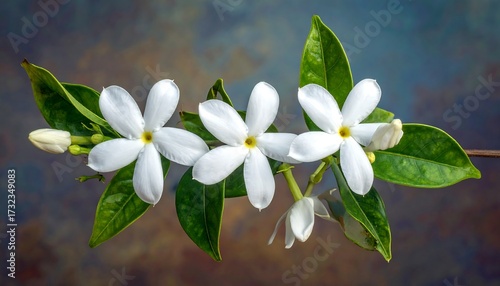Wallpaper Mural Close-up of white jasmine flowers and leaves Torontodigital.ca