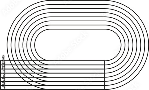  Sports  Running Track Vector on a transparent background.


