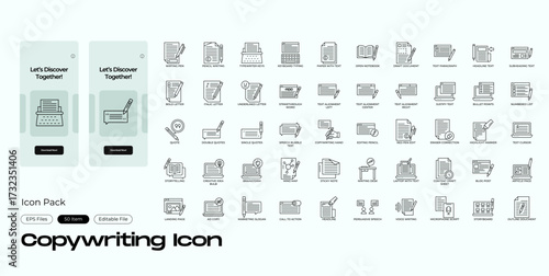 Copywriting Line Icon Set