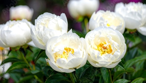 Fototapeta Naklejka Na Ścianę i Meble -  Close-up of white peonies in bloom