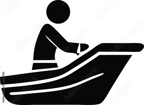 Silhouette of a person operating a treadmill for fitness and exercise icon representing indoor cardio workout health and active lifestyle