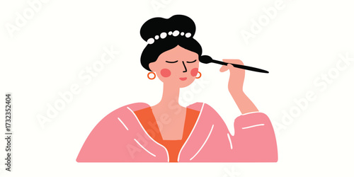 A lady elegantly applies ma...