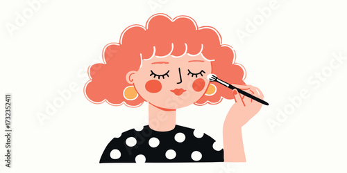 A stylish person applying makeup, showing close-up beauty practices, highlighting beauty routine with elegance, and offering a view of self-care. 