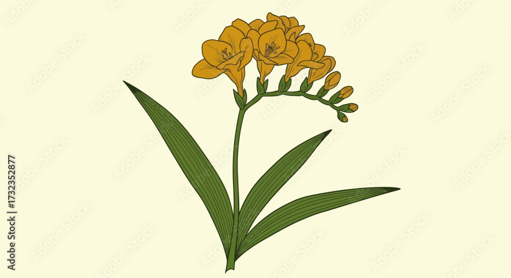 Obraz premium Freesia flower illustration