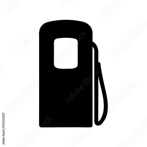 Black silhouette of gas station pump, a symbol for fuel and energy