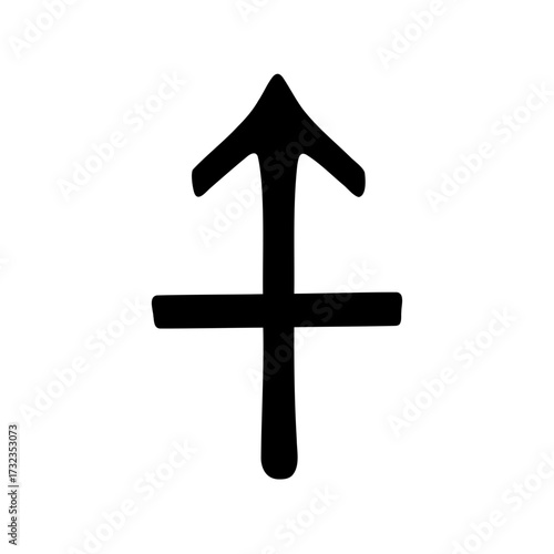 Simple Graphic Representation of the Astrological Sign Sagittarius on a White Background
