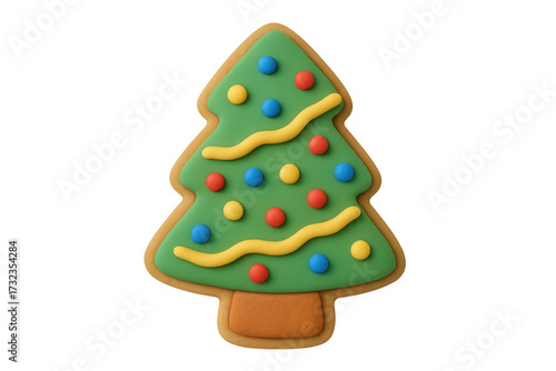 Wallpaper Mural Christmas tree ginger cookie with green frosting and colorful decorations, transparent background Torontodigital.ca