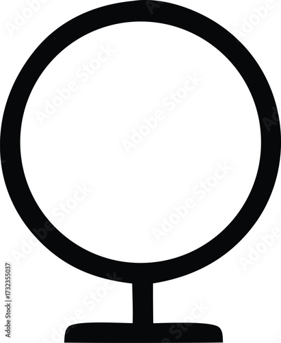Simple minimalist circle on stand icon graphic for digital and print media applications modern design element