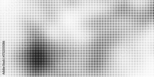 Set of halftone dots gradient pattern texture isolated on white background. Straight dotted spots using halftone circle dot raster texture. Vector blot half tone collection.