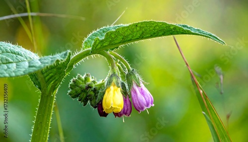 Wallpaper Mural Close-up of wildflowers with vibrant yellow and purple blossoms Torontodigital.ca