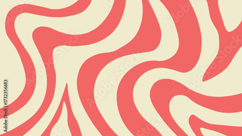 Vintage wavy colorful pink retro background with funky flowing shapes. Abstract 60s 70s inspired vector design ideal for modern posters, covers, and playful retro style projects.