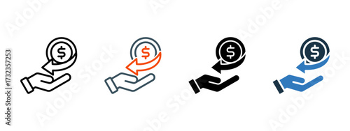 Refund multiple icon style vector illustration