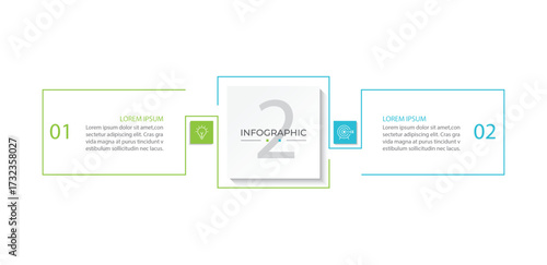 Vector infographic design template with 2 options or steps