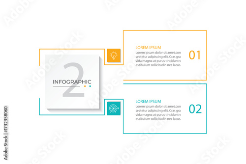 Vector infographic design template with 2 options or steps