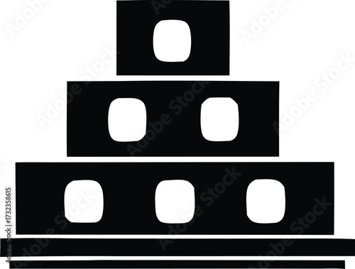 Abstract geometric pyramid design simple modern shapes abstract blocks cubes stacking arrangement digital art concept