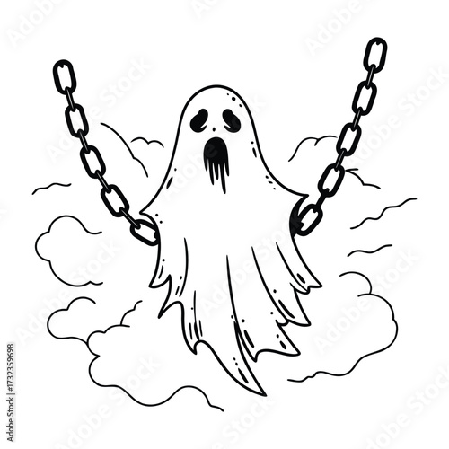 Ghost With Floating Chains And Mist