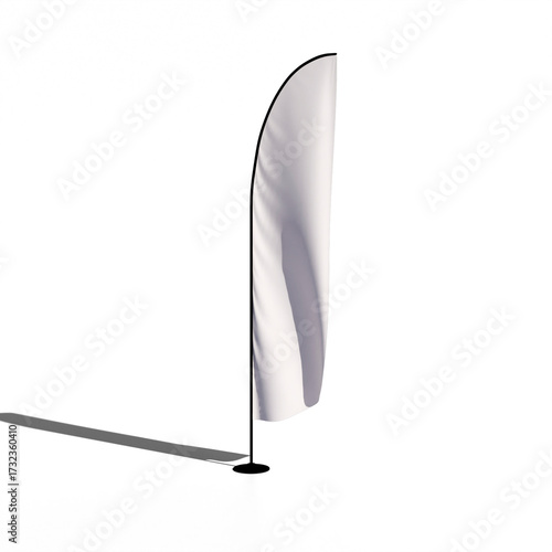 Fotografie Transparent PNG of blank advertising feather flag winder banner isolated on blue