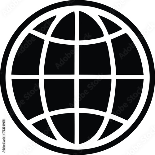 Global network icon represents internet connection and worldwide communication symbol digital information access worldwide connectivity web symbol