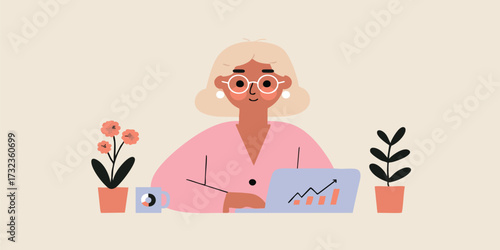 A focused professional woma...