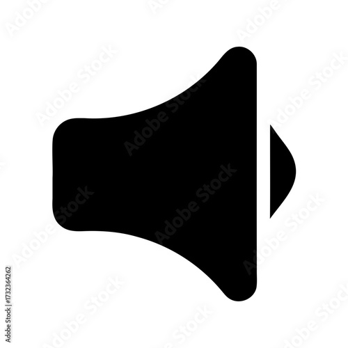 Black and White Illustration of a Speaker Icon with Lowered Volume
