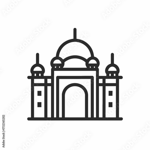 Elegant taj mahal vector illustration iconic monument architecture scalable graphic silhouette white background