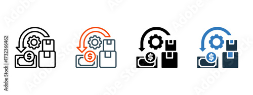 Liquidity multiple icon style vector illustration