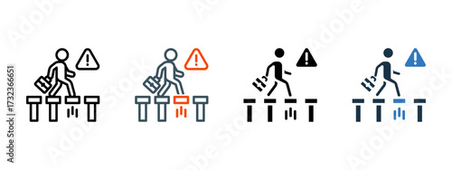 Risk multiple icon style vector illustration