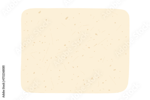 Abstract ecru Japanese paper texture for background. Mulberry washi paper craft backdrop. Realistic vector illustration of speckle handmade paper sheet. Fibrous parchment.