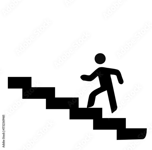 businessman running up stairs