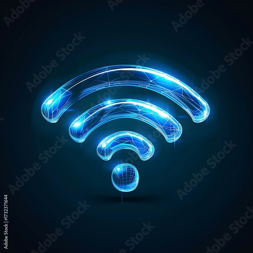 Luminous Wi-Fi Icon Symbolizing Digital Connectivity and Technological Advancement