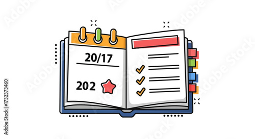 Charming Planner Illustration: Managing Tasks, Calendar Events, and Important Deadlines