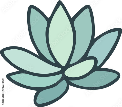 Minimalist Lotus Flower Vector Illustration.
