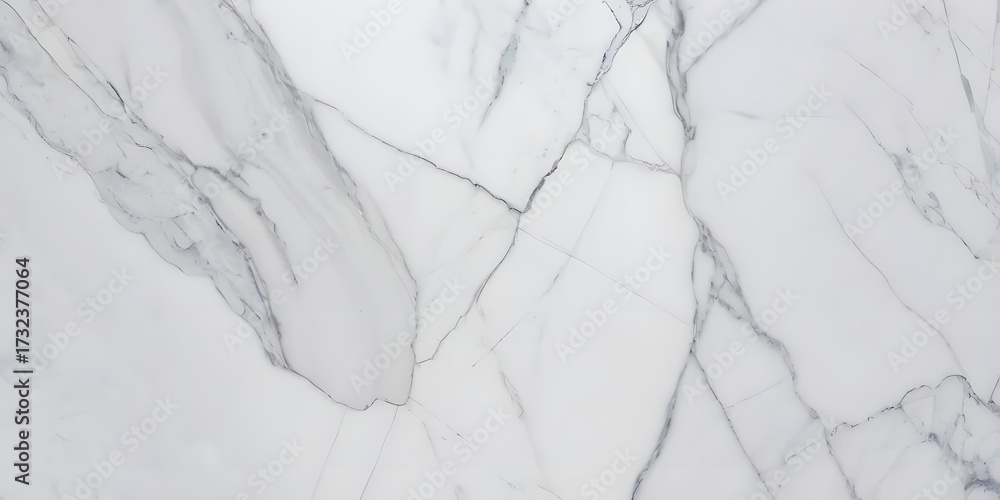 Fototapeta premium Abstract background of a luxurious white marble slab, showcasing a delicate network of grey veining and natural stone patterns for interior design