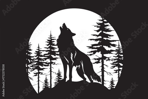 Moonlit Fox in Dark Woods