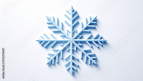 A vector drawing of a snowflake winter holiday symbol flat graphic style isolated on white background
