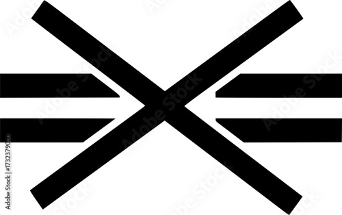 Red slash through double equal sign symbol silhouette isolated on white background